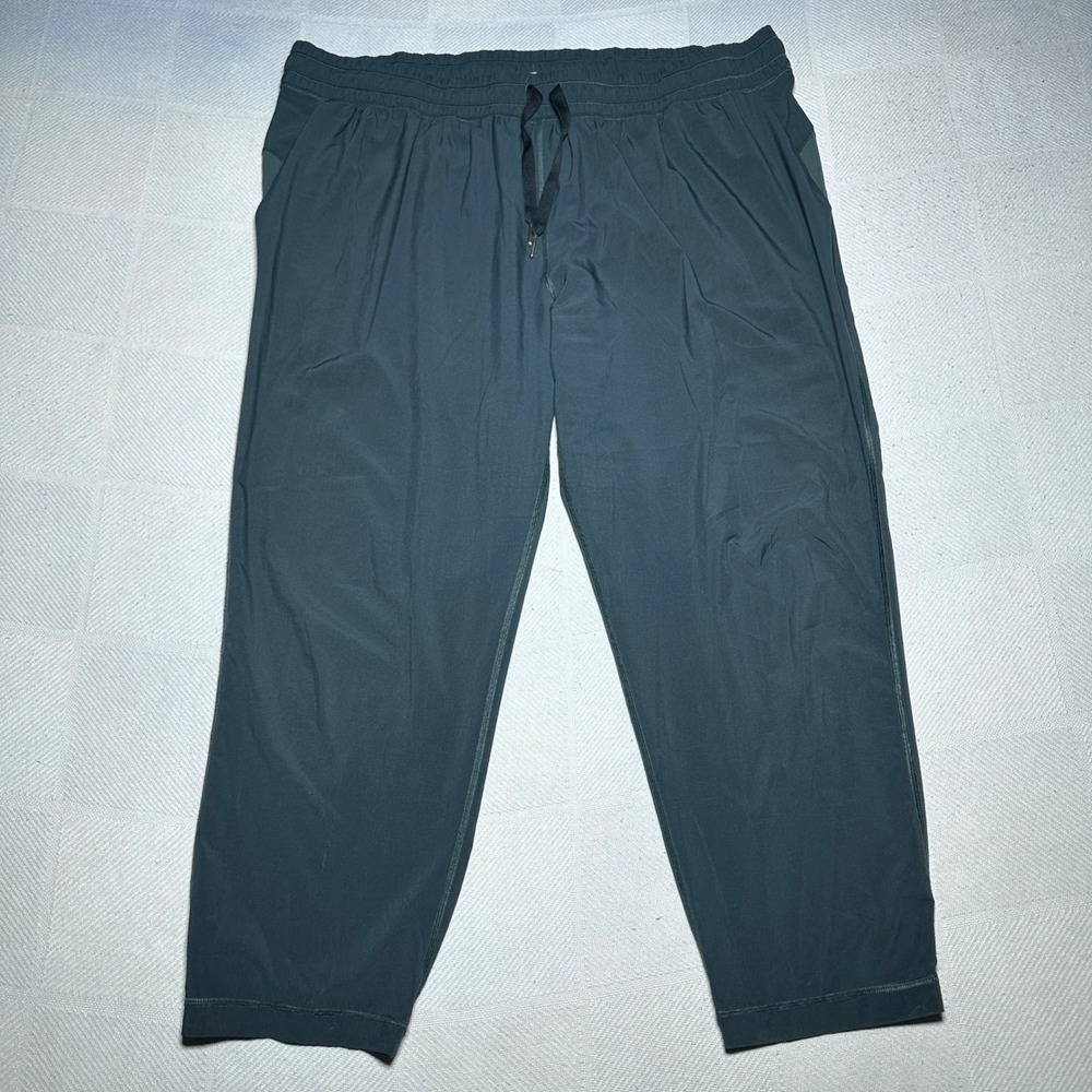 Lululemon Namaskar Crop Pants Womens 12 High Rise Stretch Yoga Dark Teal Green
